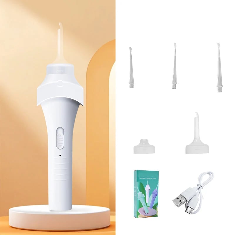 👂 LED Ear Wax Vacuum Cleaner with 65 kPa Suction & Washable Silicone Tips