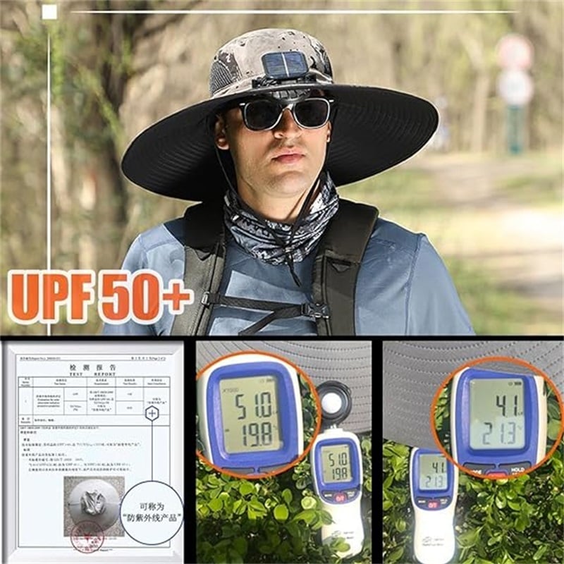 🔥Last Day Sale🔥 - Outdoor Wide Brim Sun Hat With Solar Fan