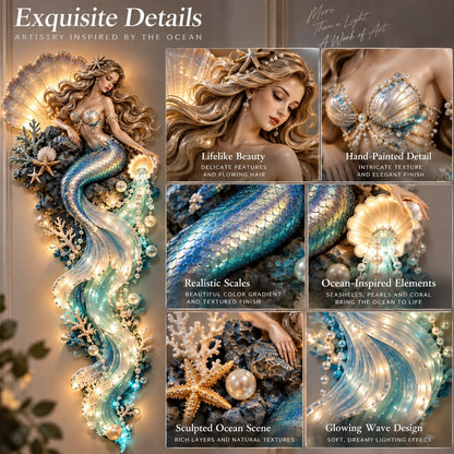 ⏰ Limited Stock 50% OFF - 🌊✨ Enchanted Ocean Legends™ Lighted Wall Décor Collection 🐋🧜‍♀️