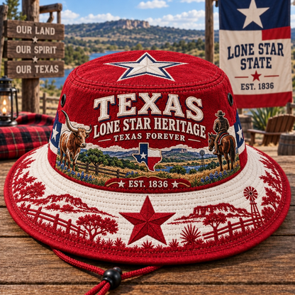 🤠⭐ Texas Lone Star Heritage Boonie Hat — Texas Forever, Est. 1836 🇺🇸