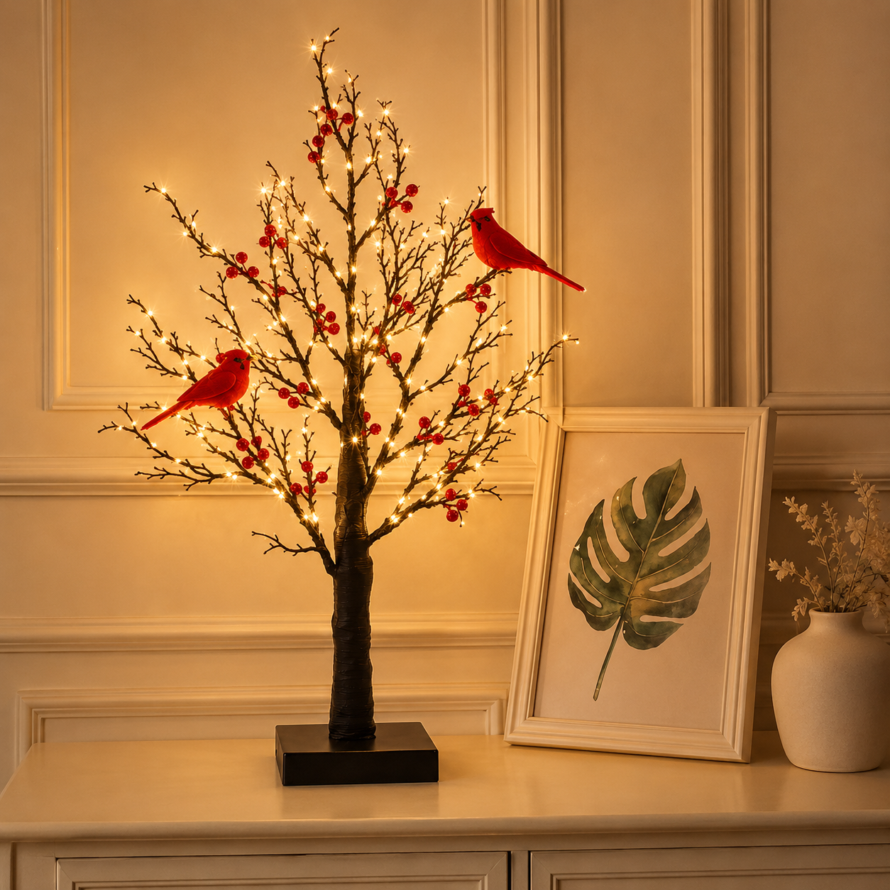 ✨ 2026 Vintage Glowing Cardinal Tree