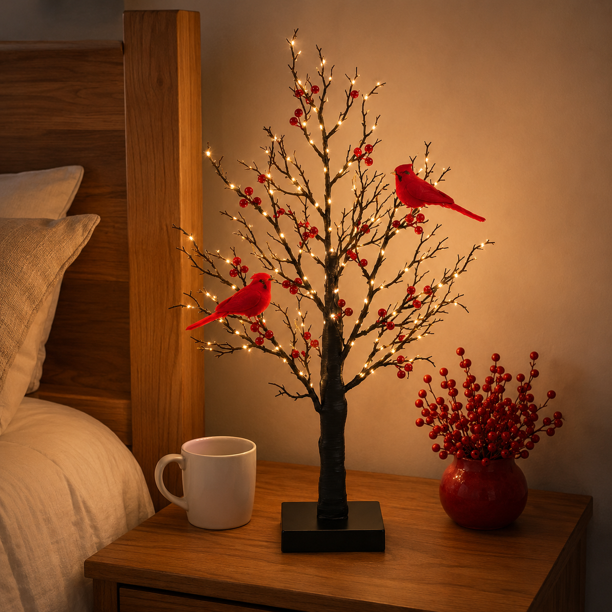 ✨ 2026 Vintage Glowing Cardinal Tree
