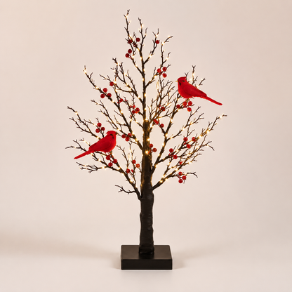 ✨ 2026 Vintage Glowing Cardinal Tree