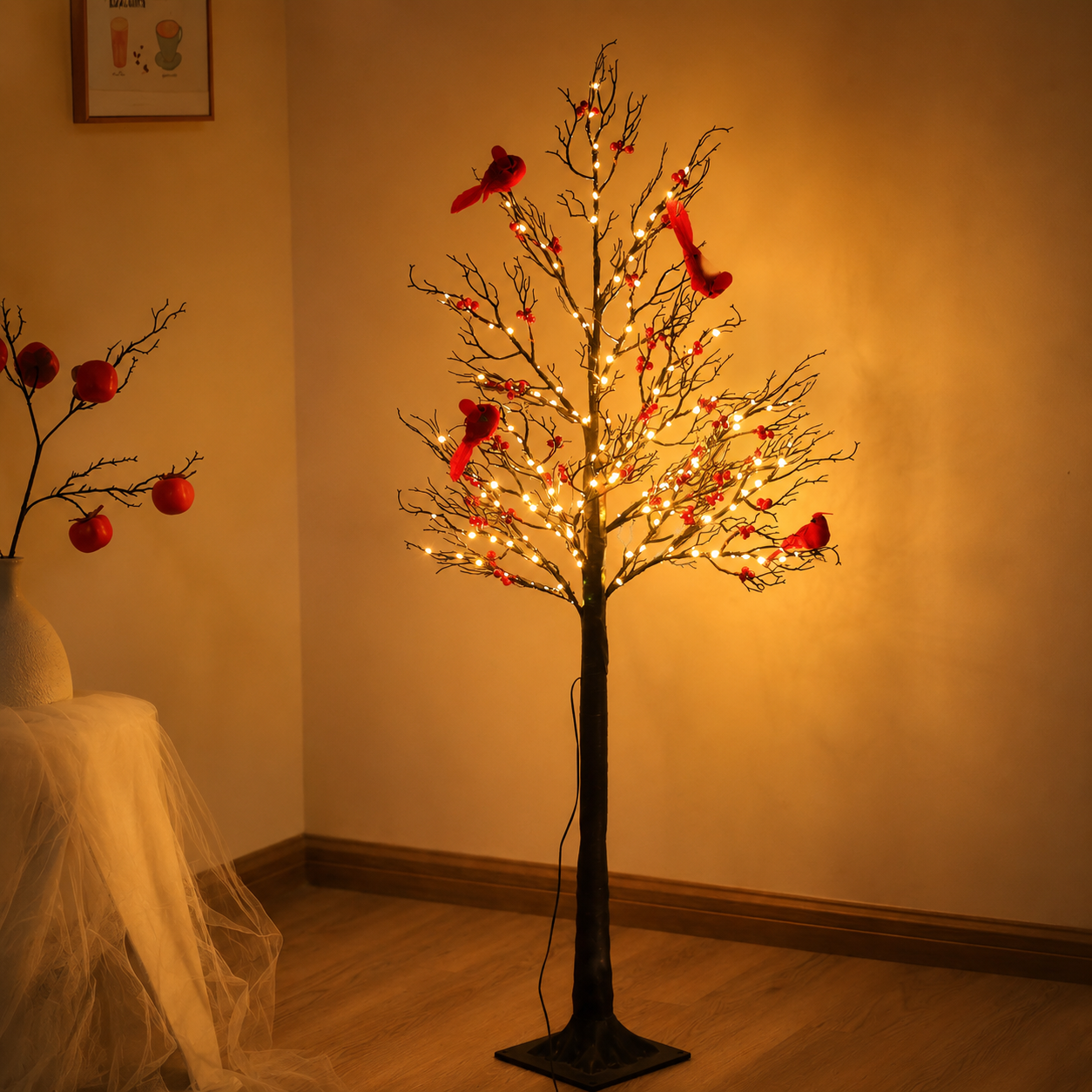 ✨ 2026 Vintage Glowing Cardinal Tree