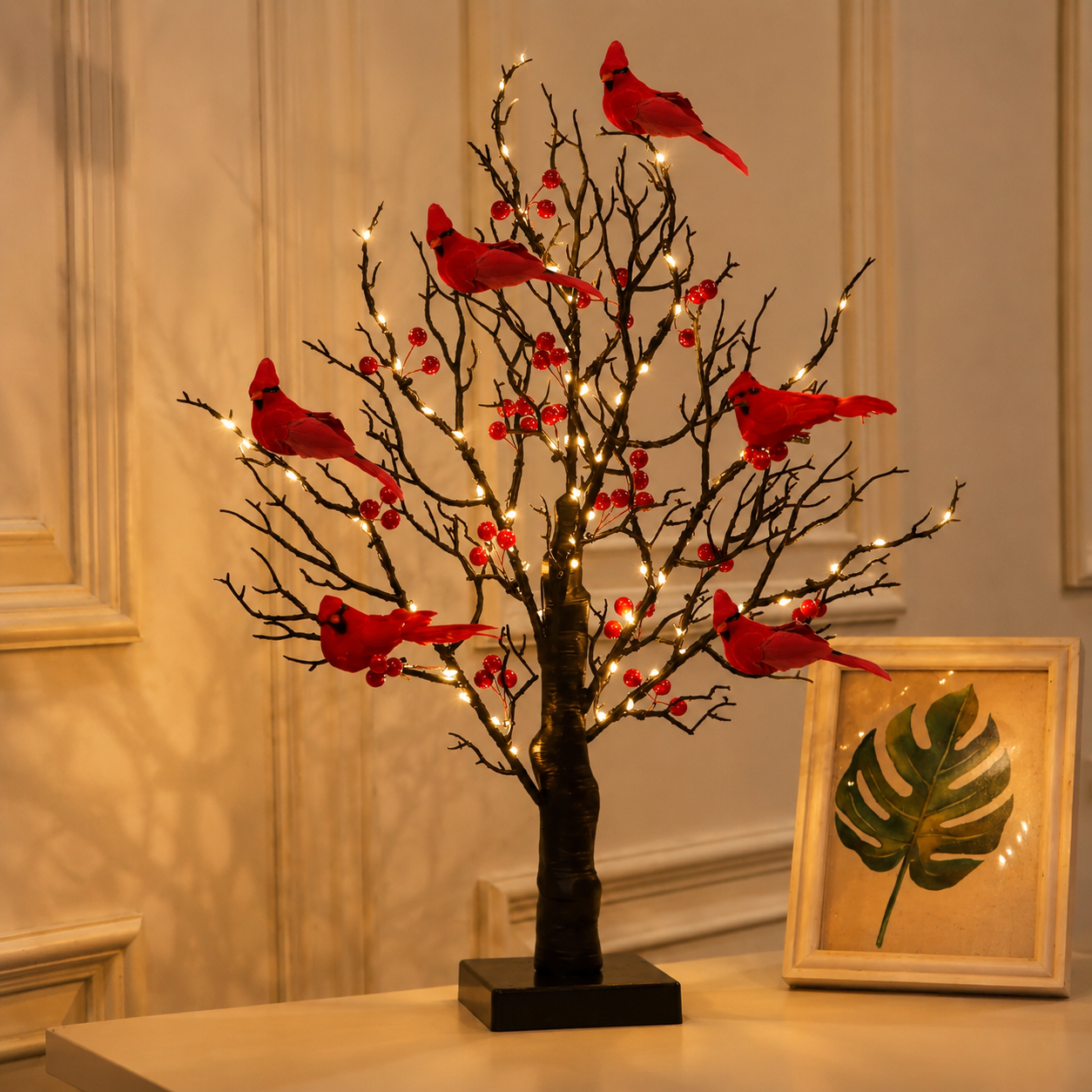 ✨ 2026 Vintage Glowing Cardinal Tree