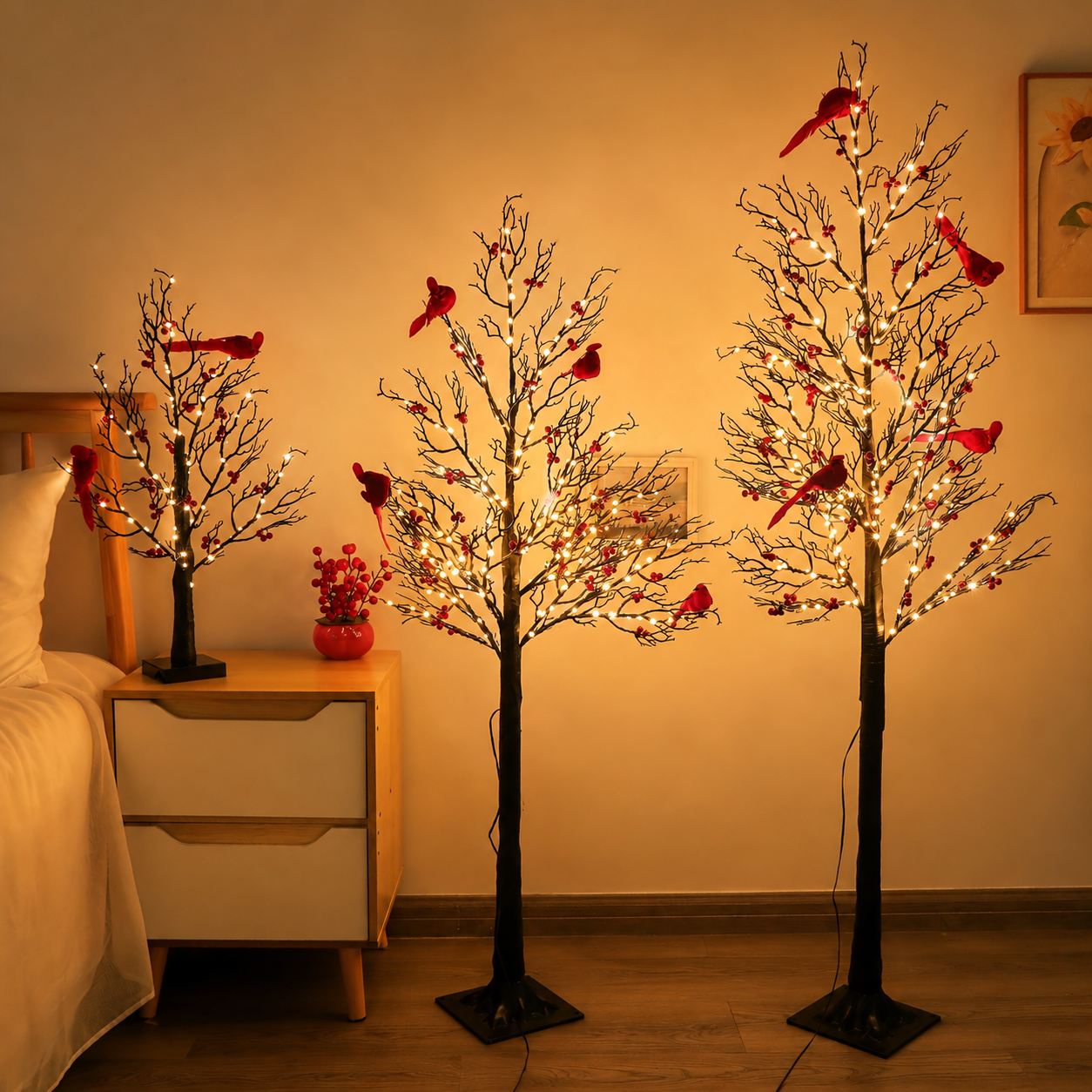 ✨ 2026 Vintage Glowing Cardinal Tree