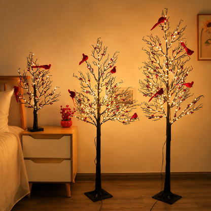 ✨ 2026 Vintage Glowing Cardinal Tree