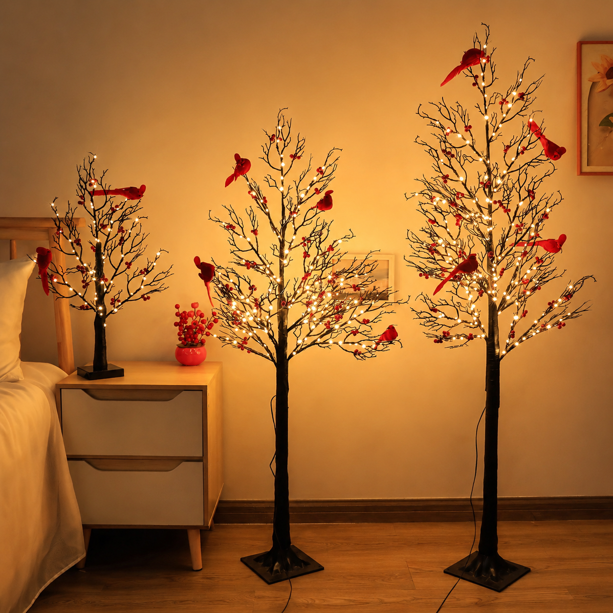 ✨ 2026 Vintage Glowing Cardinal Tree