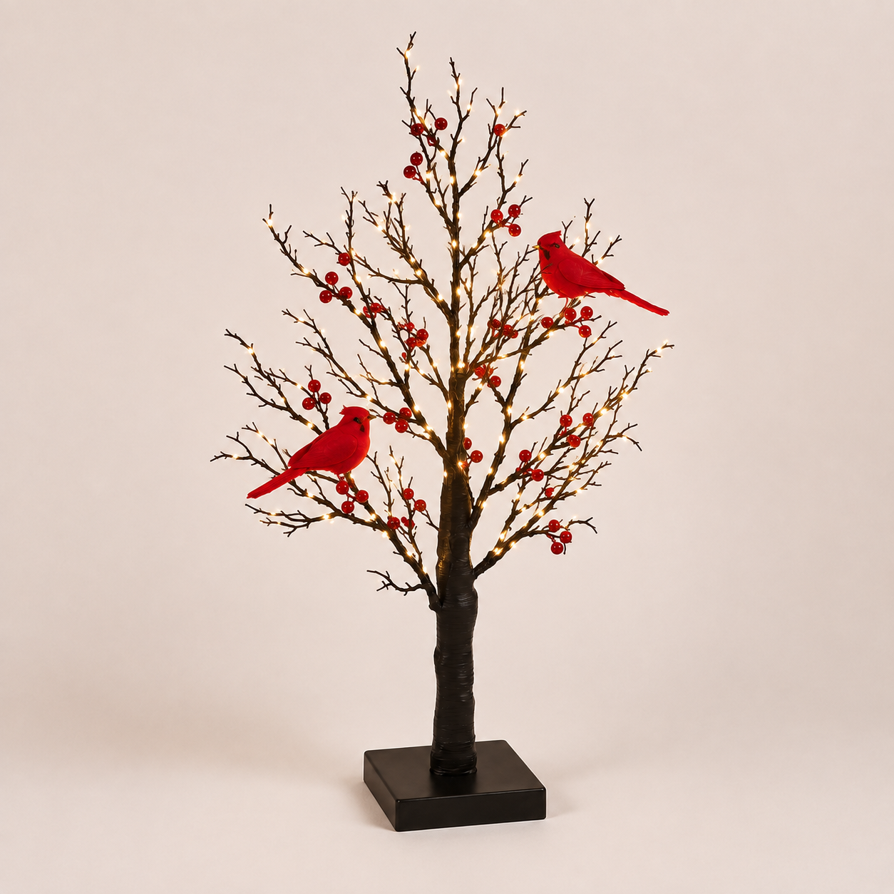 ✨ 2026 Vintage Glowing Cardinal Tree
