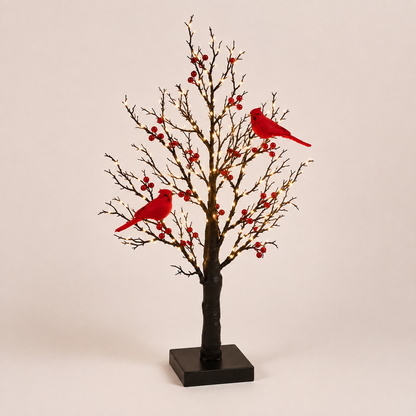 ✨ 2026 Vintage Glowing Cardinal Tree