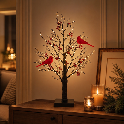 ✨ 2026 Vintage Glowing Cardinal Tree