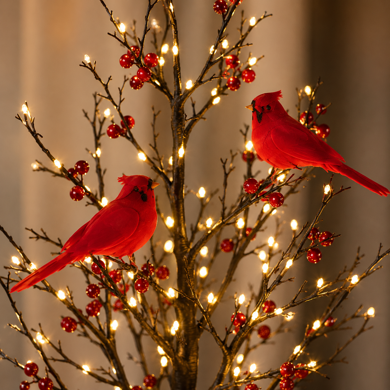 ✨ 2026 Vintage Glowing Cardinal Tree