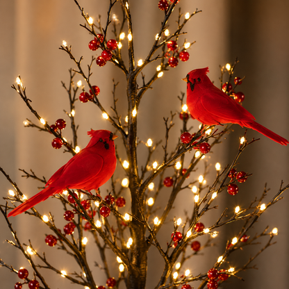 ✨ 2026 Vintage Glowing Cardinal Tree