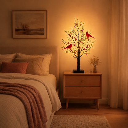 ✨ 2026 Vintage Glowing Cardinal Tree