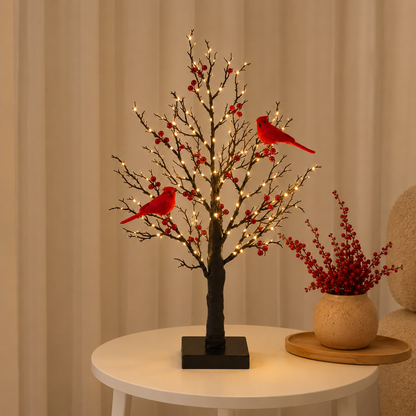 ✨ 2026 Vintage Glowing Cardinal Tree