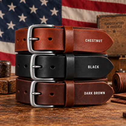 🔥 100% Handmade Full-Grain Buffalo Leather Belt – Built to Last
