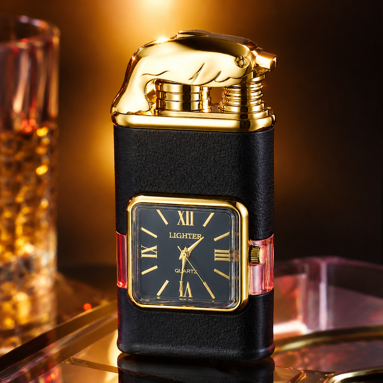 Vintage Watch Bezel Windproof Jet Flame Lighter