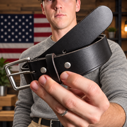 🔥 100% Handmade Full-Grain Buffalo Leather Belt – Built to Last