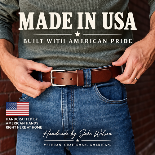 🔥 100% Handmade Full-Grain Buffalo Leather Belt – Built to Last
