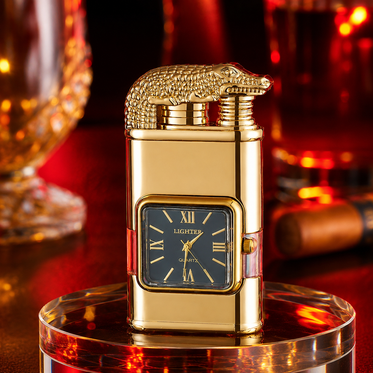 Vintage Watch Bezel Windproof Jet Flame Lighter
