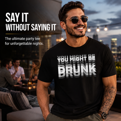 You Might Be Drunk Graphic T-Shirt – Funny Party Statement Tee for Men & Women
