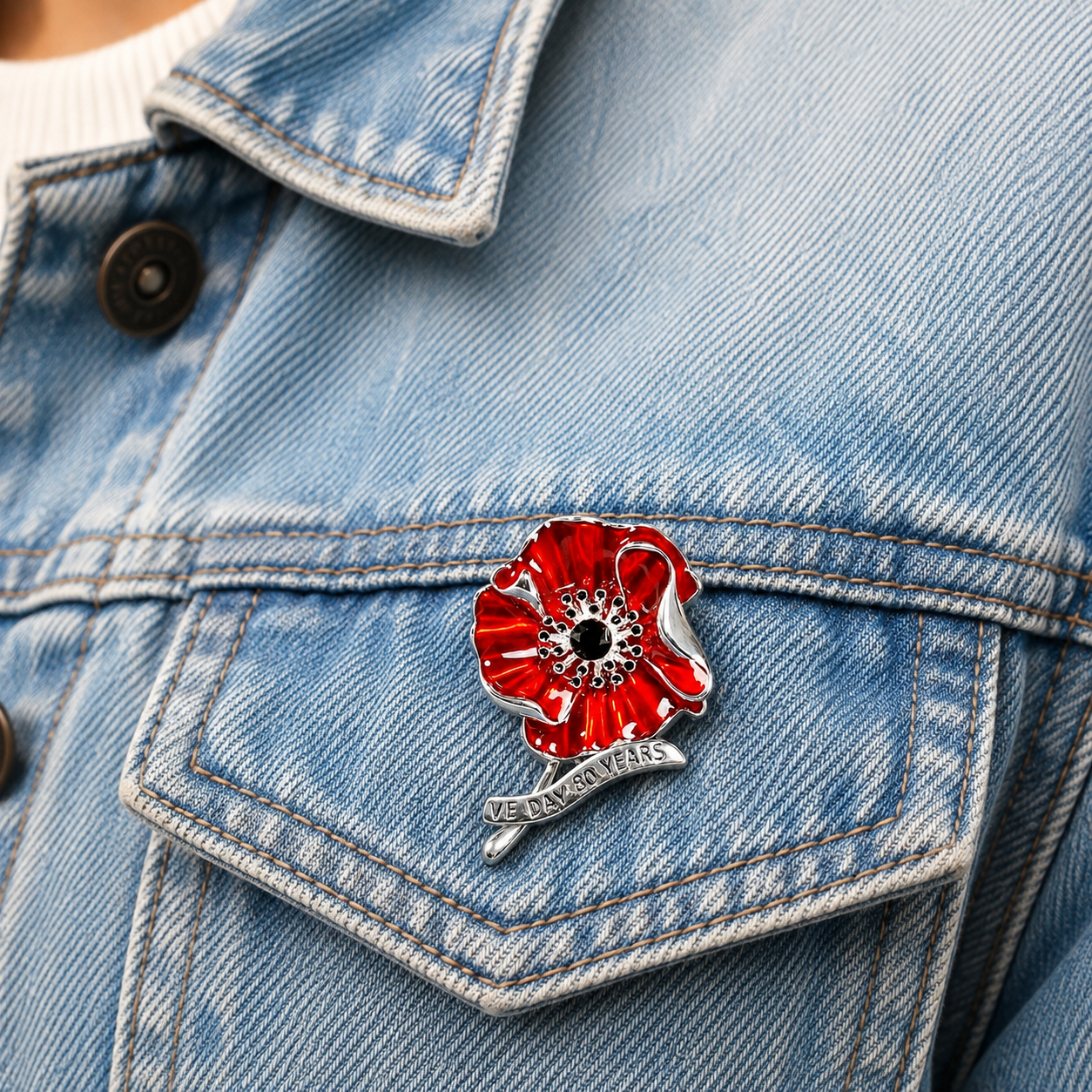 VE Day 80 Poppy Brooch | Limited Edition Anniversary Keepsake