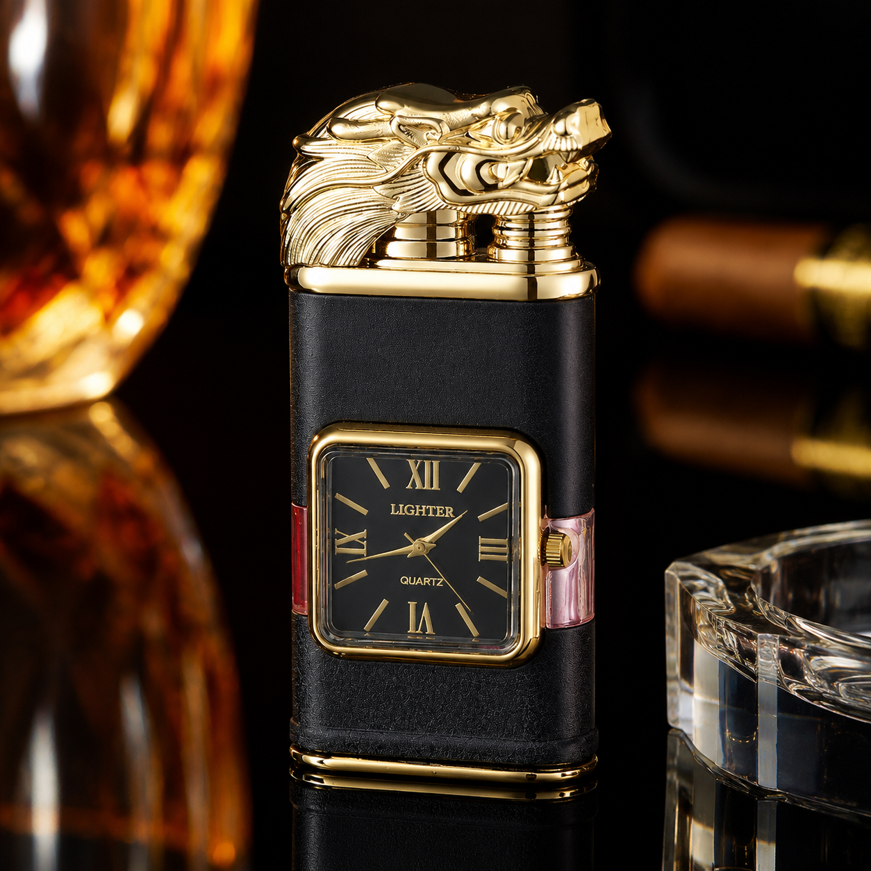 Vintage Watch Bezel Windproof Jet Flame Lighter