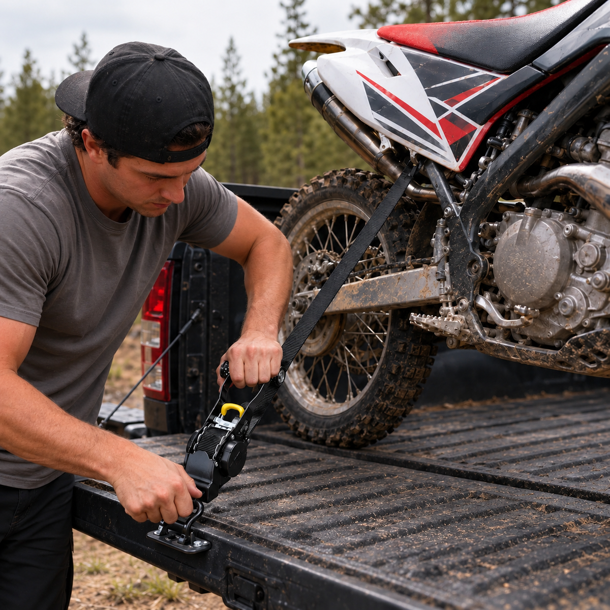 Upgraded Version: Heavy Duty Retractable Ratchet Straps