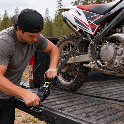 Upgraded Version: Heavy Duty Retractable Ratchet Straps