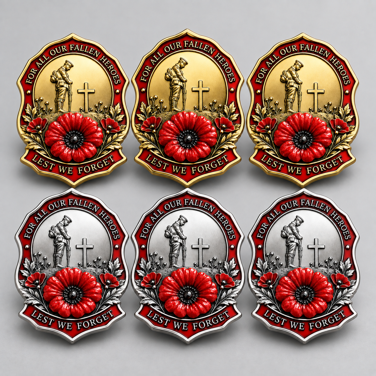 Limited Edition Red Poppy Remembrance Brooch – For All Our Fallen Heroes