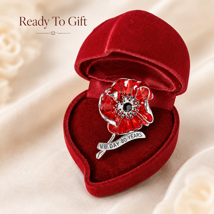 VE Day 80 Poppy Brooch | Limited Edition Anniversary Keepsake