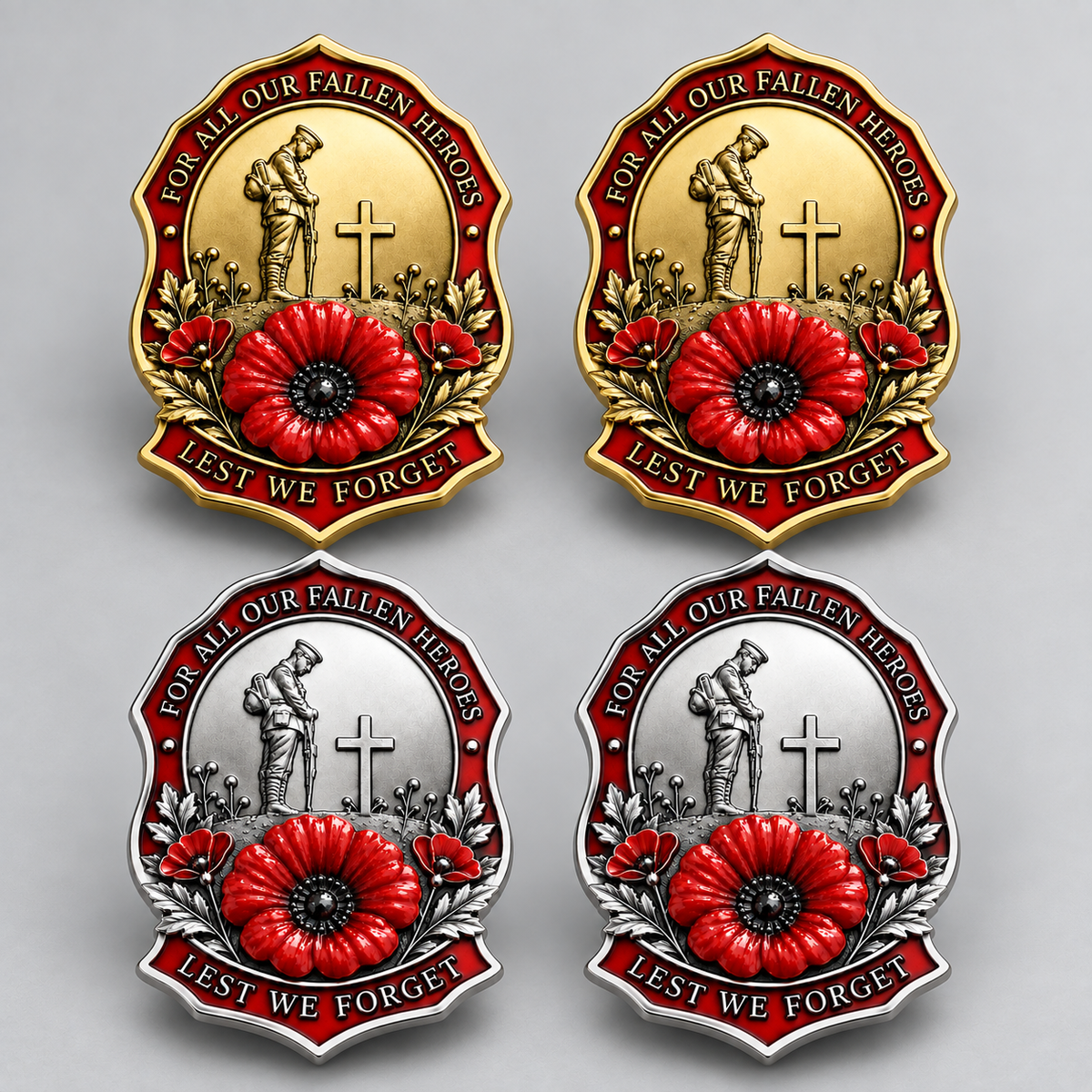 Limited Edition Red Poppy Remembrance Brooch – For All Our Fallen Heroes