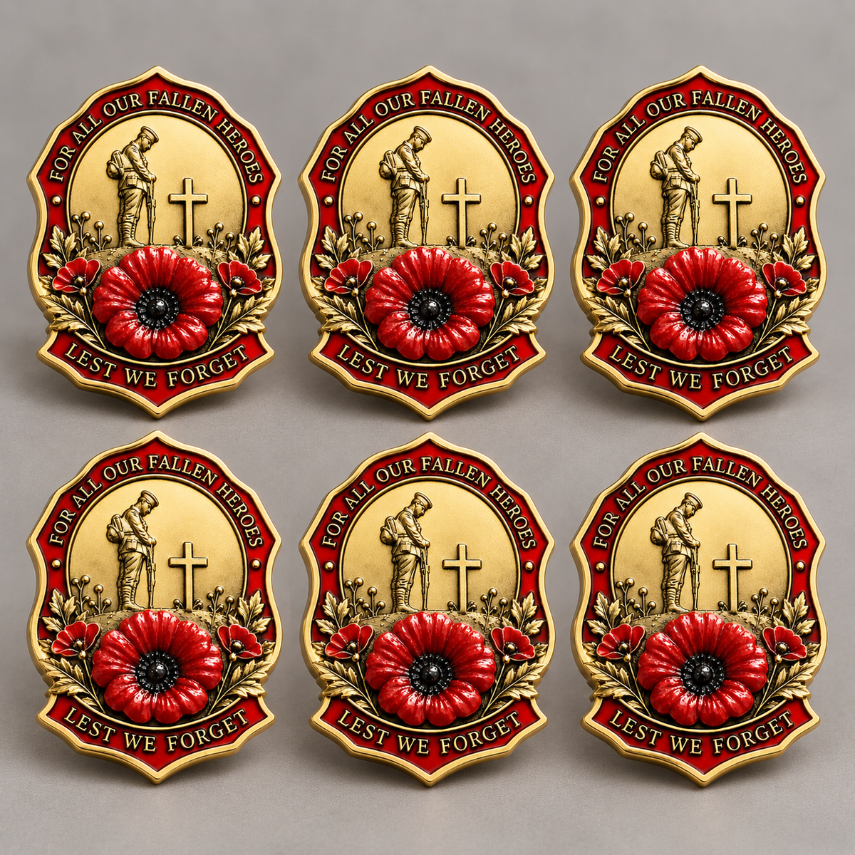 Limited Edition Red Poppy Remembrance Brooch – For All Our Fallen Heroes