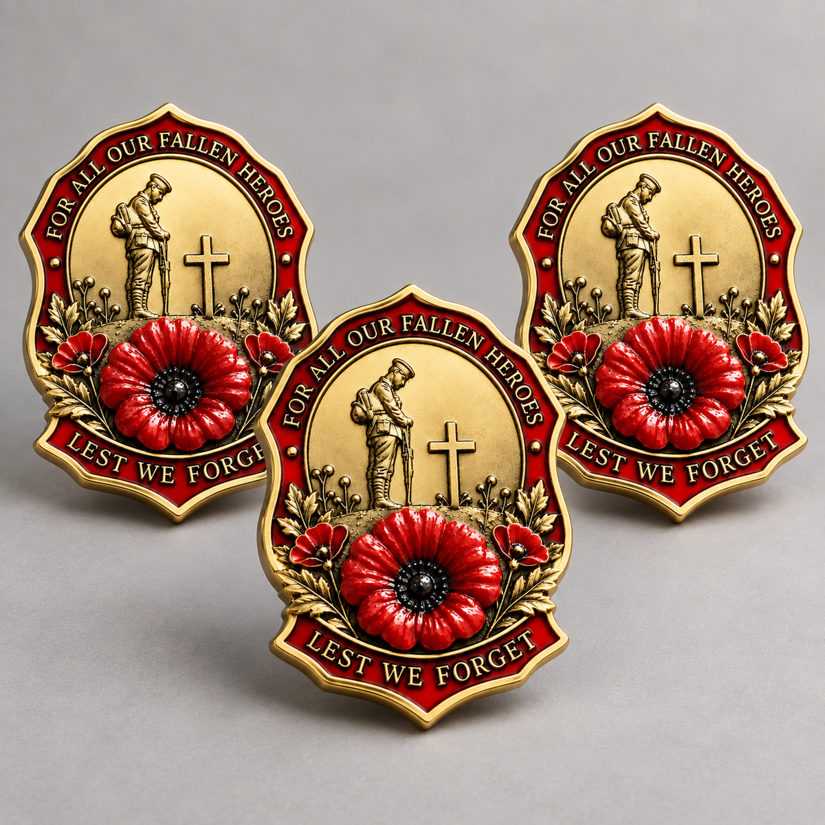 Limited Edition Red Poppy Remembrance Brooch – For All Our Fallen Heroes