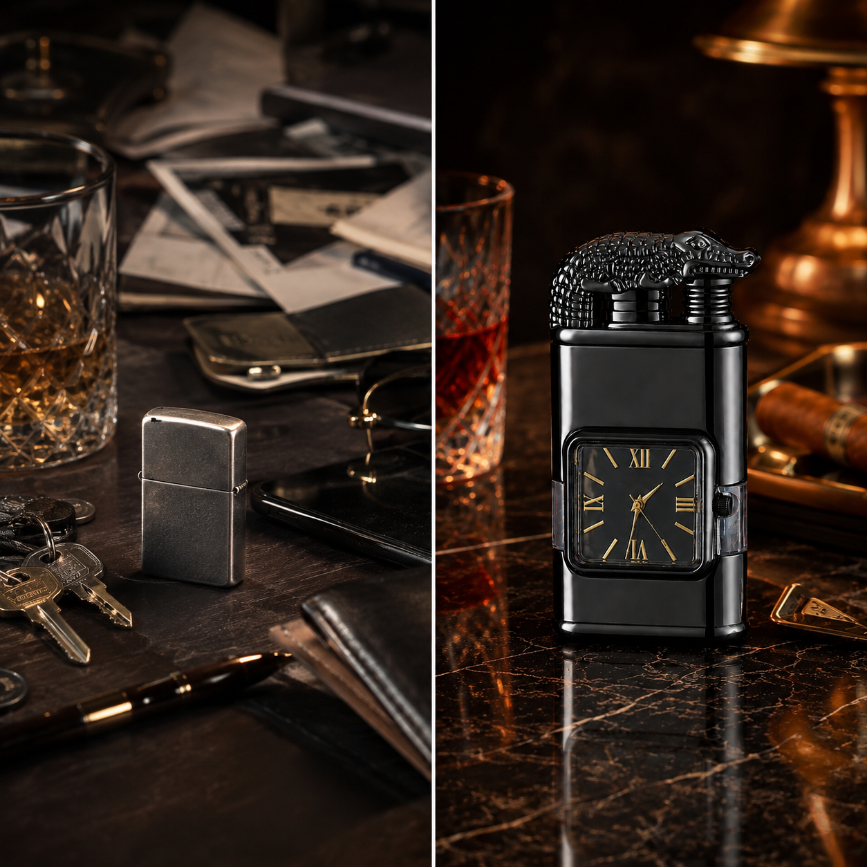 Vintage Watch Bezel Windproof Jet Flame Lighter
