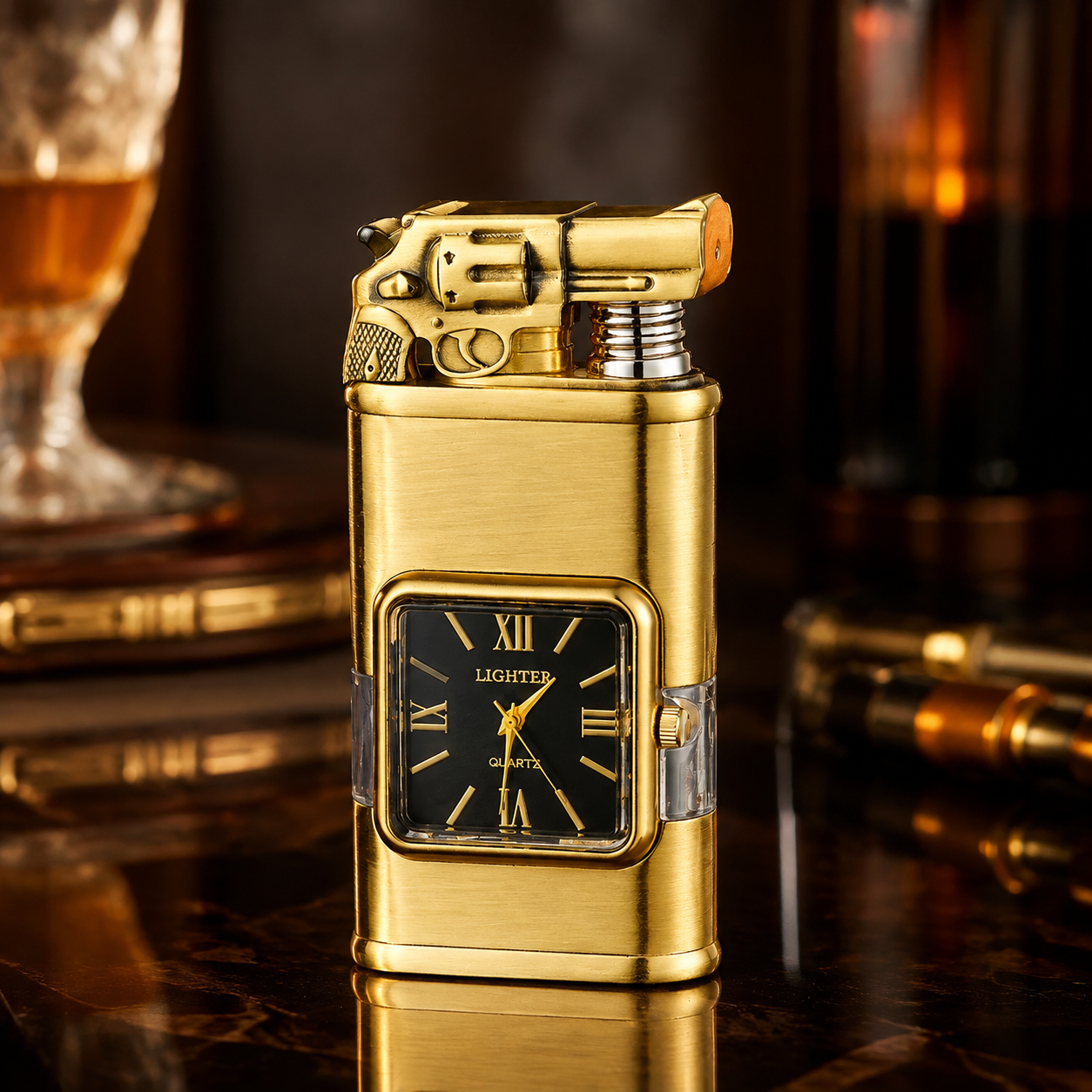 Vintage Watch Bezel Windproof Jet Flame Lighter