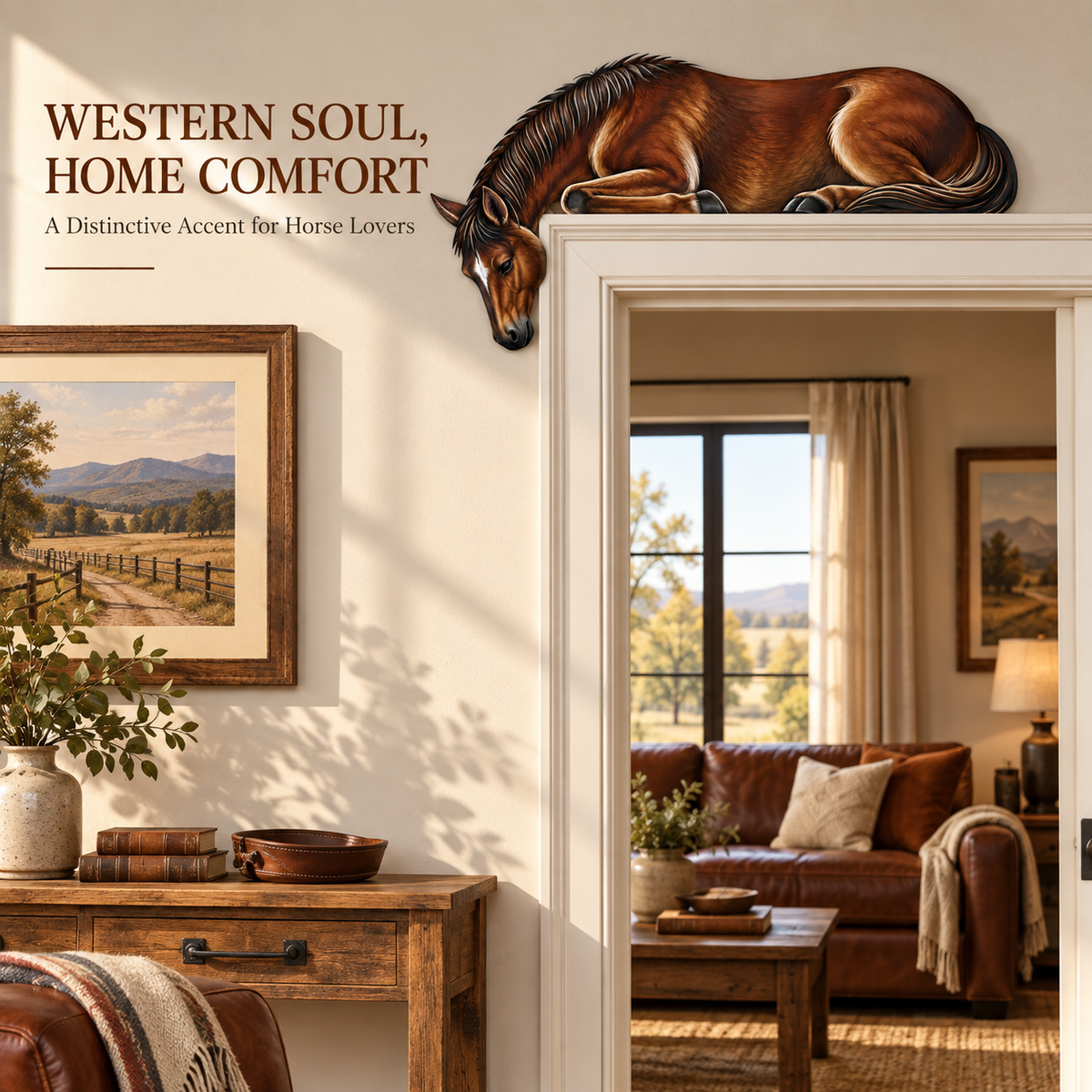 Wooden Horse Door Topper