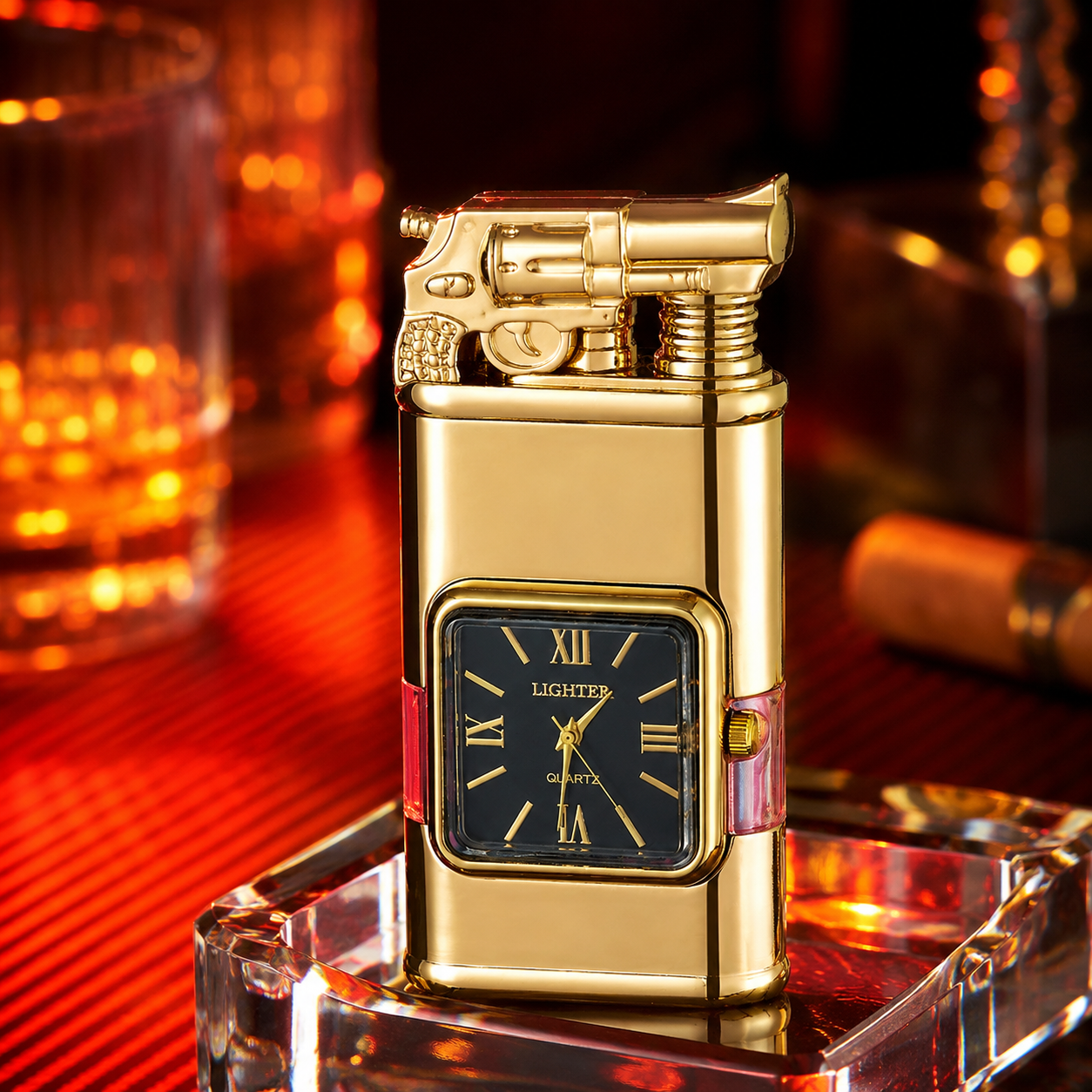 Vintage Watch Bezel Windproof Jet Flame Lighter