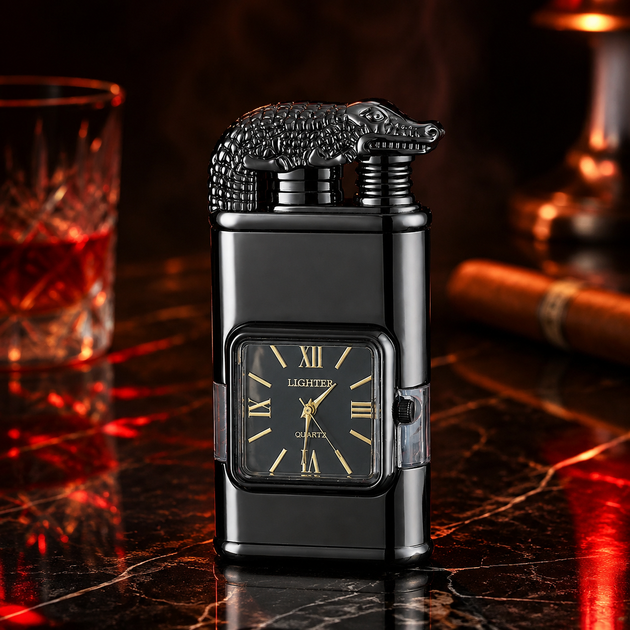 Vintage Watch Bezel Windproof Jet Flame Lighter