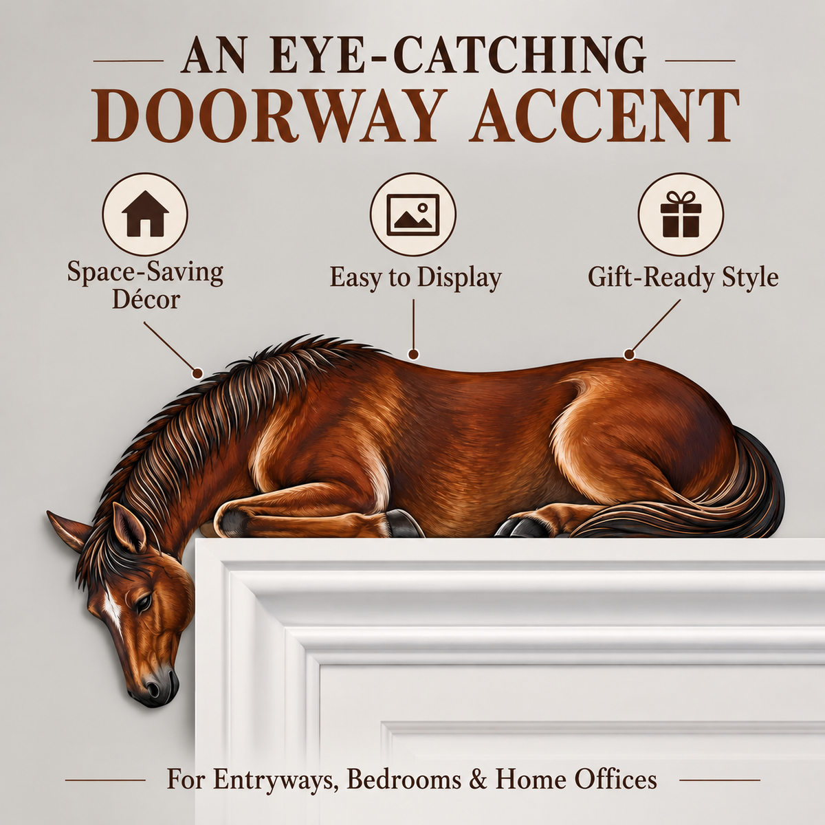Wooden Horse Door Topper