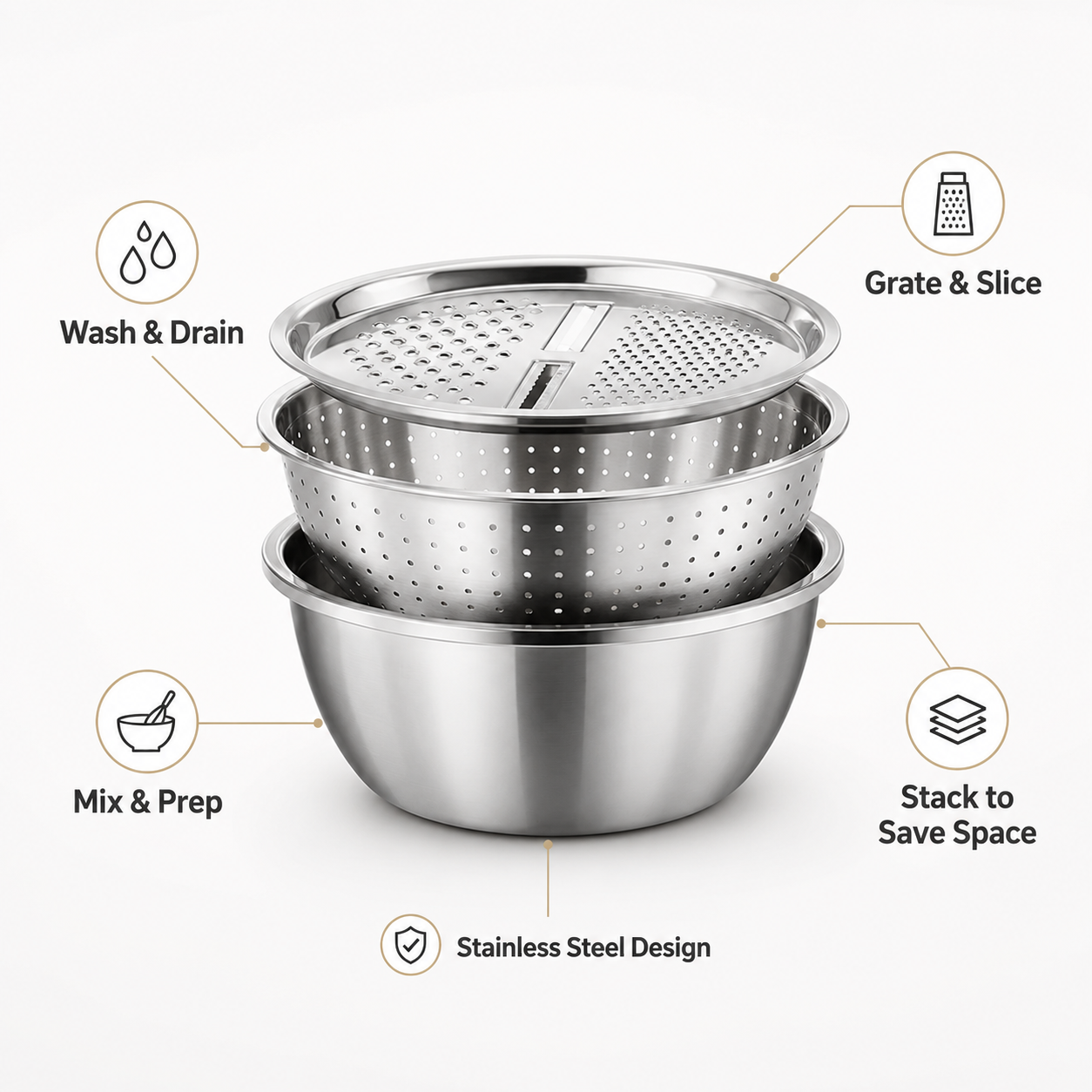 🔥 NEW HOT SALE 🔥Multifunctional Stainless Steel Basin