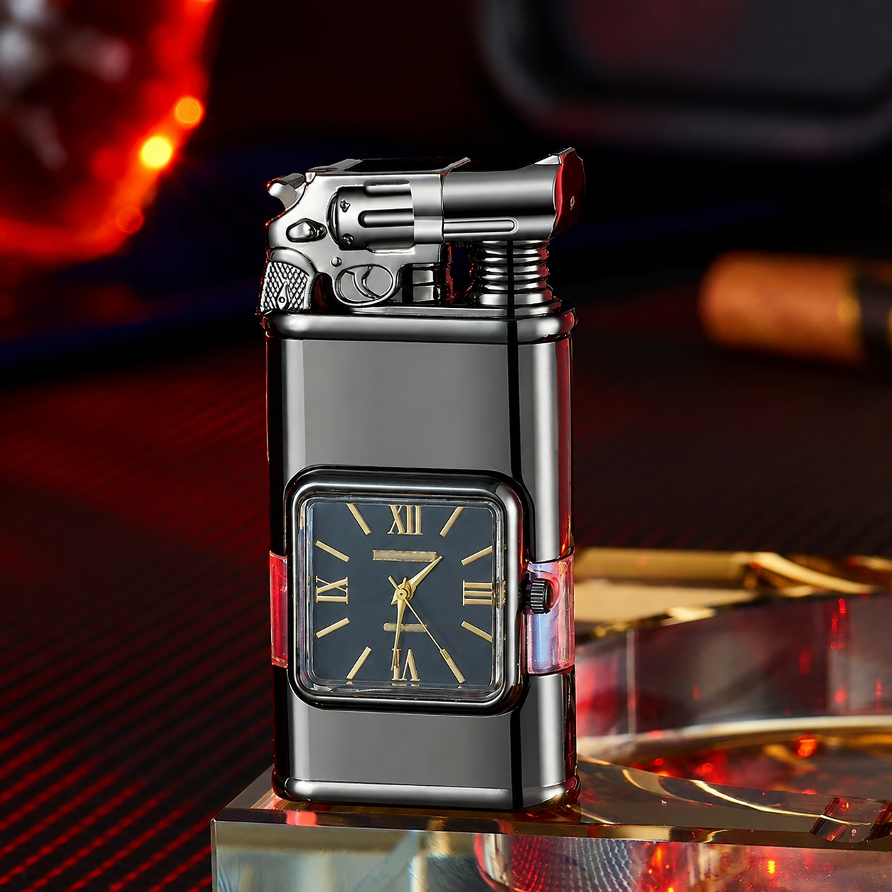 Vintage Watch Bezel Windproof Jet Flame Lighter