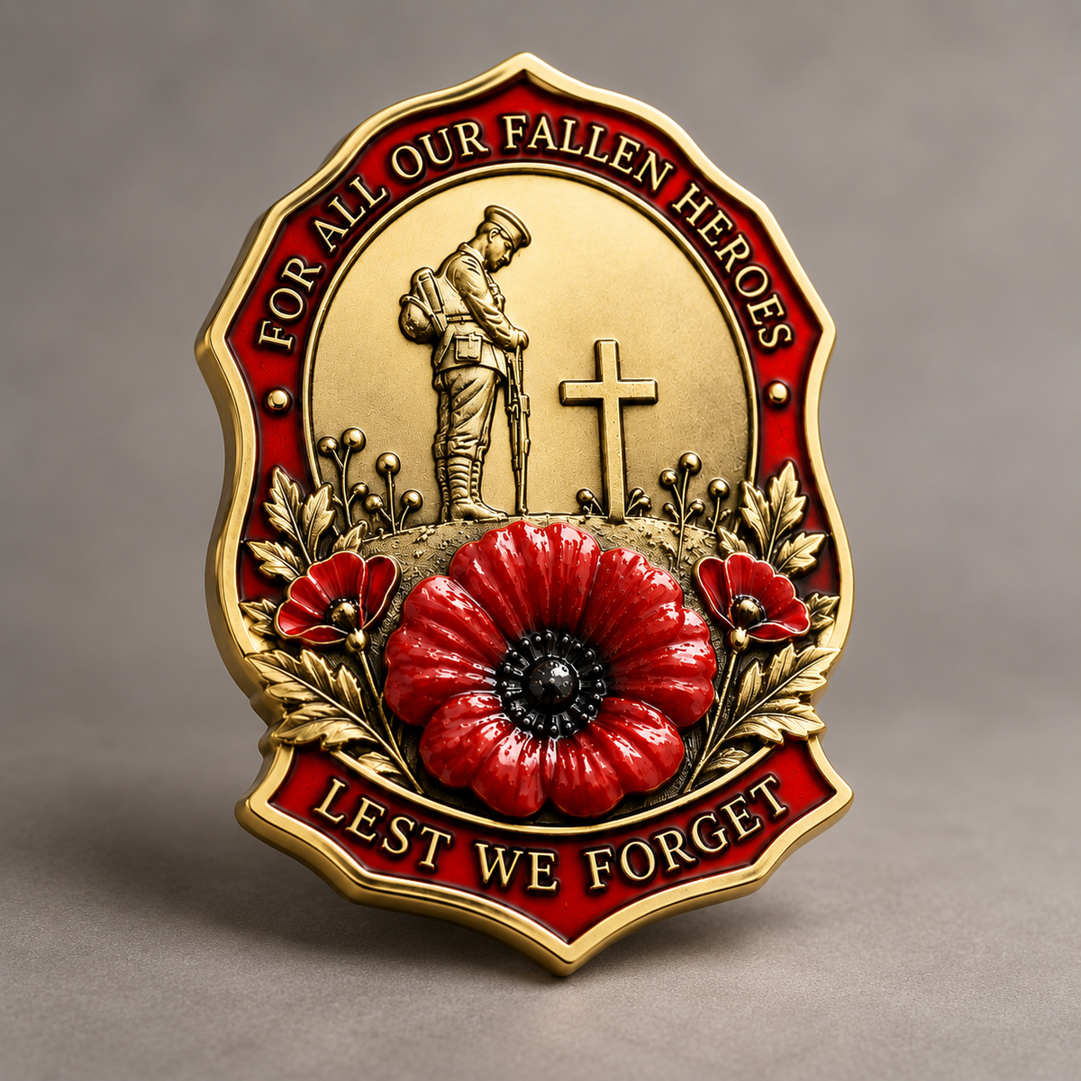 Limited Edition Red Poppy Remembrance Brooch – For All Our Fallen Heroes