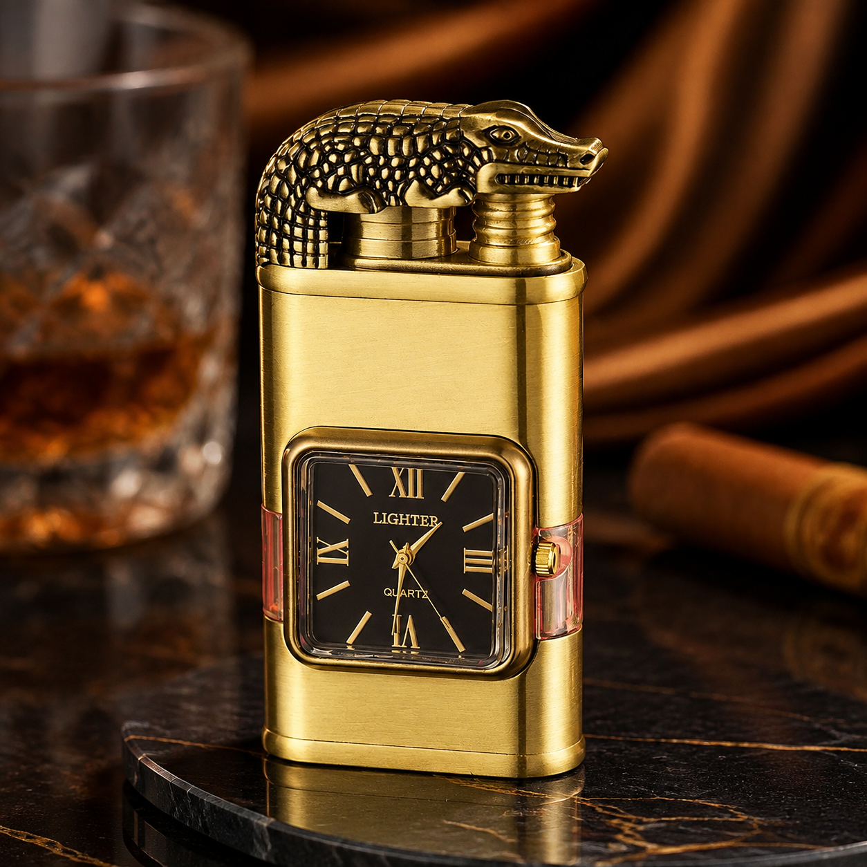 Vintage Watch Bezel Windproof Jet Flame Lighter