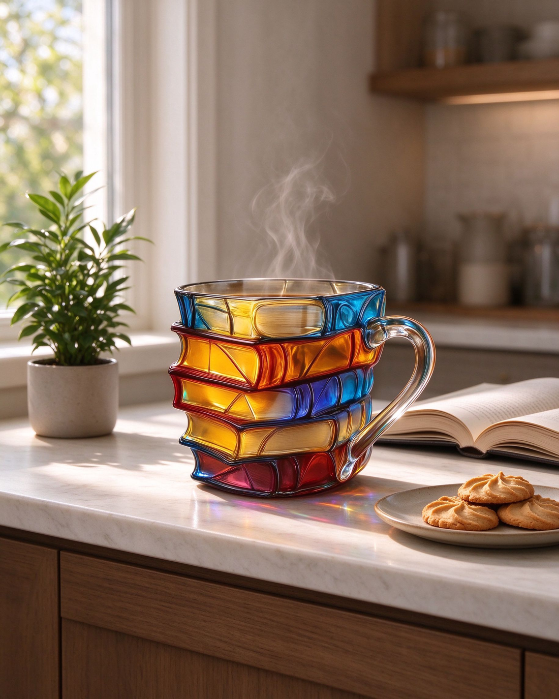 3D Glass Book Mug 📚☕ in detail