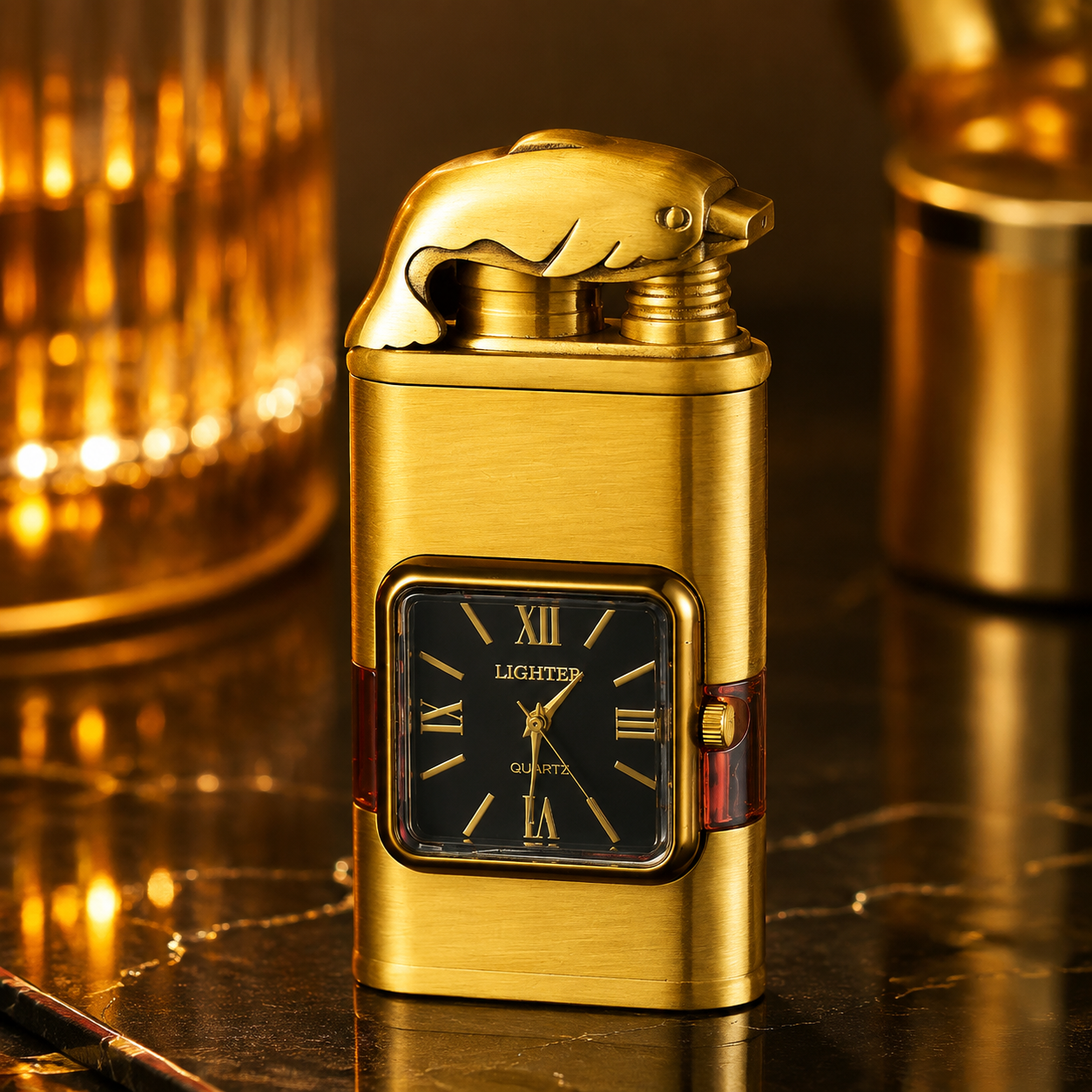 Vintage Watch Bezel Windproof Jet Flame Lighter