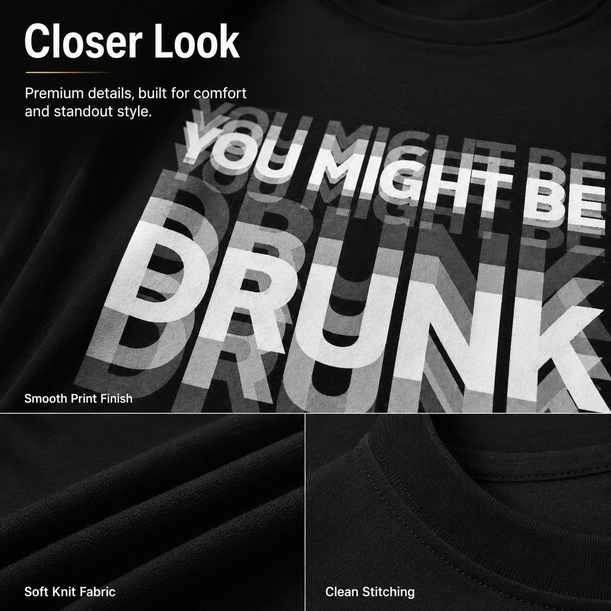 You Might Be Drunk Graphic T-Shirt – Funny Party Statement Tee for Men & Women