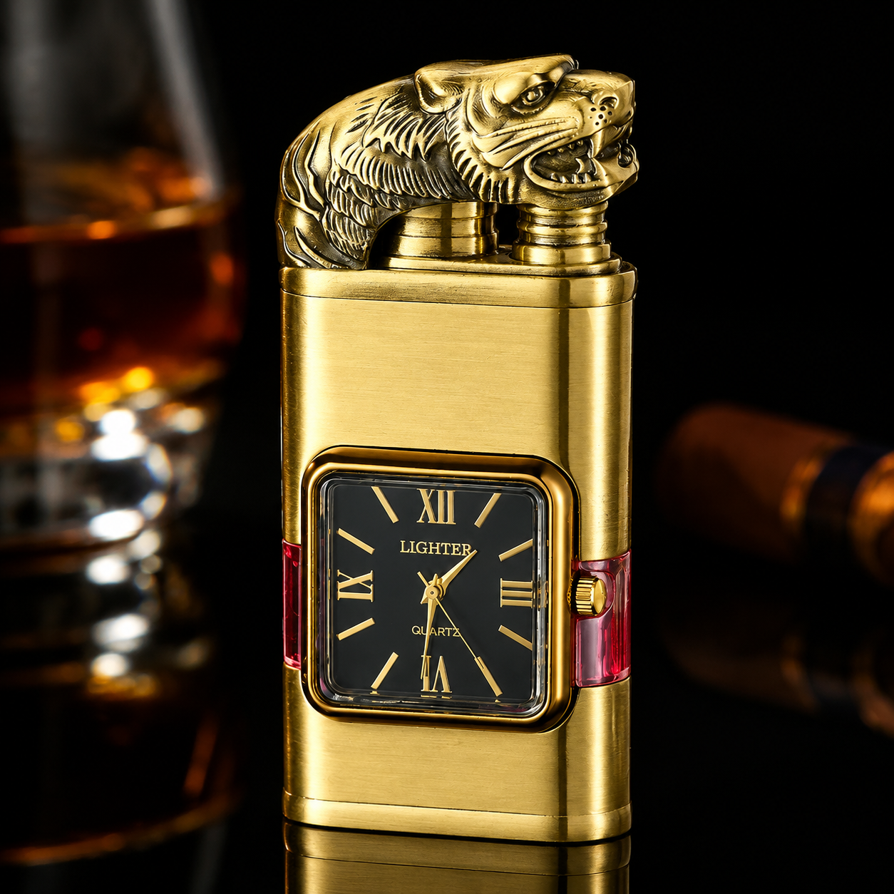 Vintage Watch Bezel Windproof Jet Flame Lighter