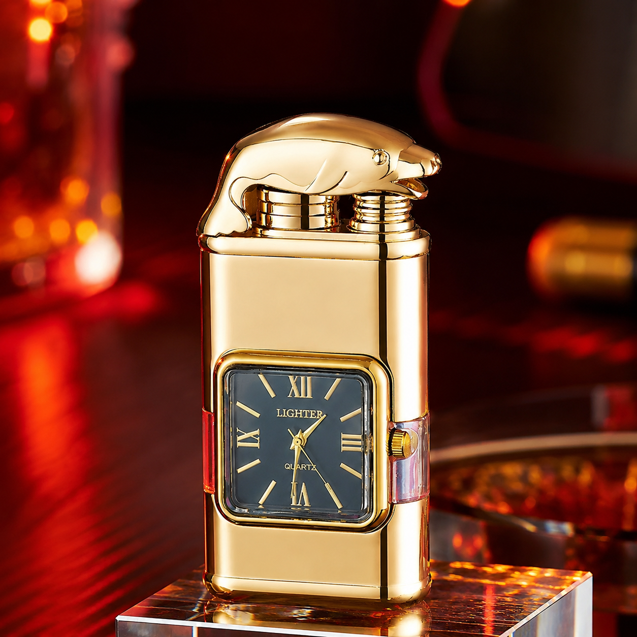 Vintage Watch Bezel Windproof Jet Flame Lighter