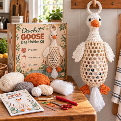 Crochet Animal Bag Holder DIY Kit – Cute & Functional Hanging Storage Craft Kit